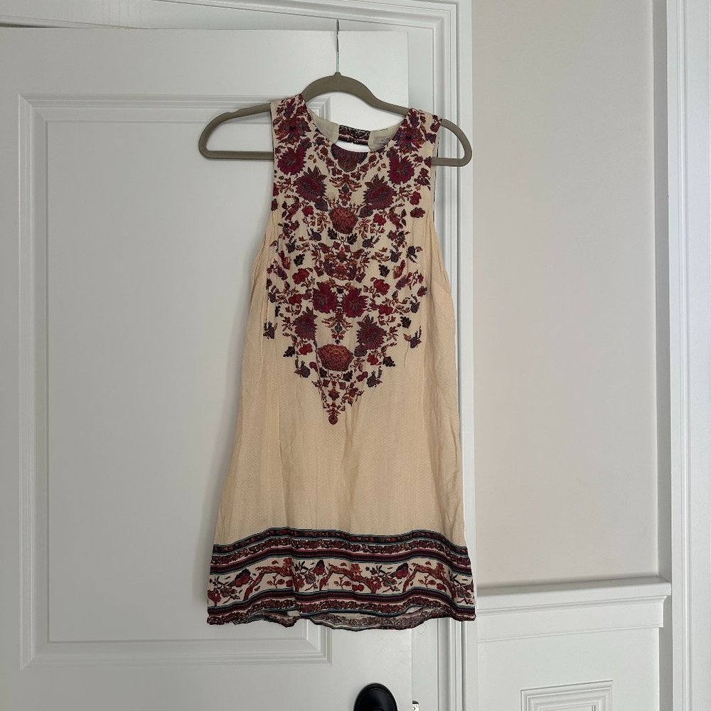 Urban Outfitters mini high neck dress with back cutouts floral details